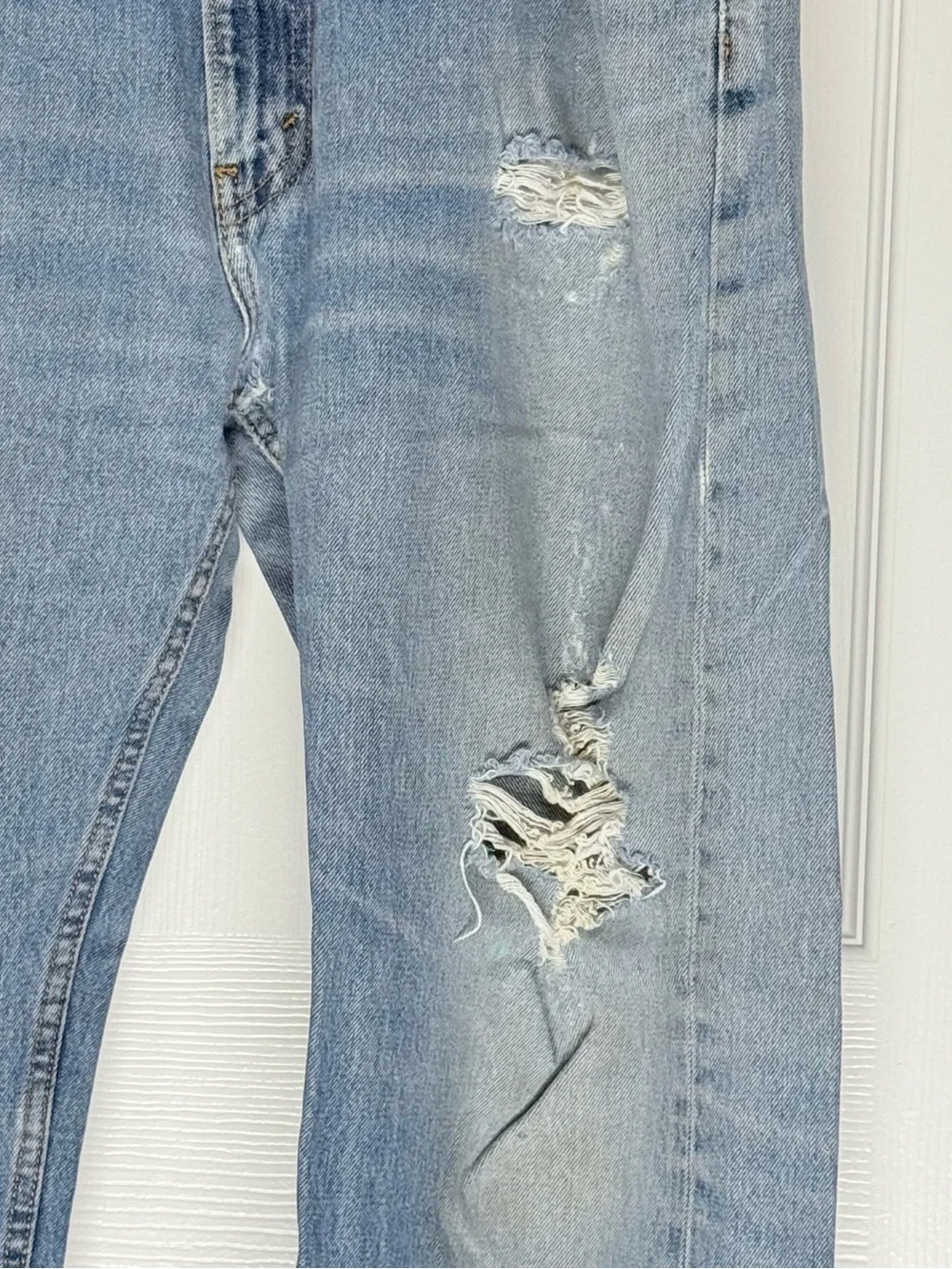 Levi's Light Blue Relaxed Fit Distressed Jeans
